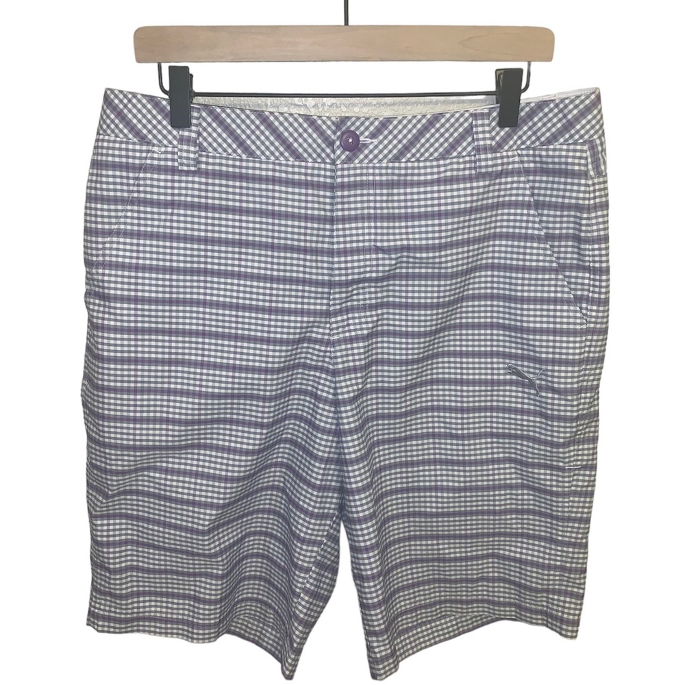 Puma men’s gingham dry cell shorts